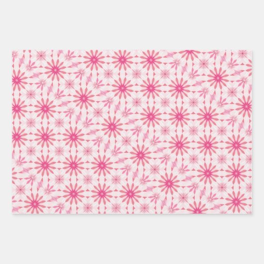 Roze en witte Tegel Patroon Inpakpapier Vel (Voorkant)