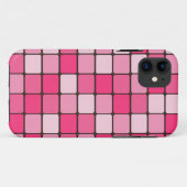 Roze en witte Tegel vierkanten Case-Mate iPhone Case (Achterkant (horizontaal))