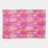 Roze en witte tennisracketpatroon theedoek (Horizontaal)