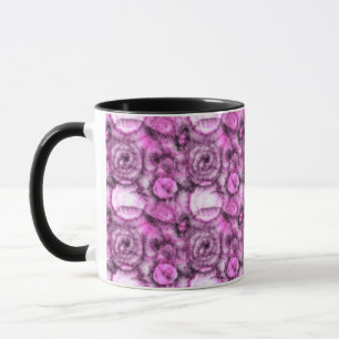 Roze en Witte Tie Dye Draai Patroon Mok