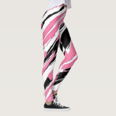 Roze en witte Tiger Stripe Camouflage Leggings (Rechts)