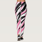 Roze en witte Tiger Stripe Camouflage Leggings (Achterkant)