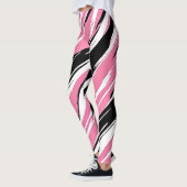 Roze en witte Tiger Stripe Camouflage Leggings (Links)