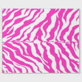 Roze en witte tijgerstrepen Dierenprint Cadeaupapier (Vlak)
