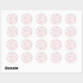 Roze en witte Toile de Jouy Vrijgezellenfeest Ronde Sticker (Vel)