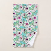 Roze en witte Tropische Hibiscus Floral Patroon Bad Handdoek (Handdoek)