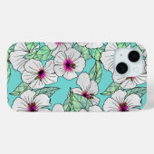 Roze en witte Tropische Hibiscus Floral Patroon Case-Mate iPhone Case (Achterkant (horizontaal))