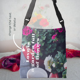 Roze en witte tuin geranium bloemen crossbody tas