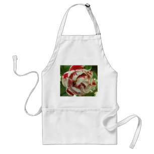 Roze en witte Tulip Apron Standaard Schort