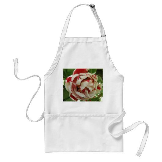 Roze en witte Tulip Apron Standaard Schort (Voorkant)