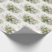Roze en witte Tulip Bouquet Cadeaupapier (Hoek)