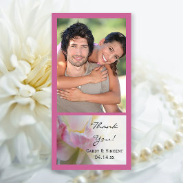 Roze en Witte Tulp Bloem Bruiloft Dank U Bedankkaart