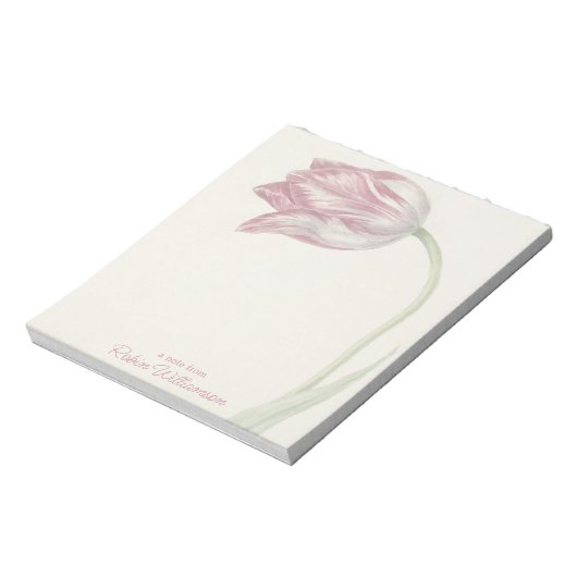  roze en witte tulp - Dutch Fine Art Notitieblok (Linkerzijde)