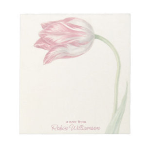  roze en witte tulp - Dutch Fine Art Notitieblok