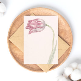 Roze en witte Tulp - fijne kunst Briefkaart