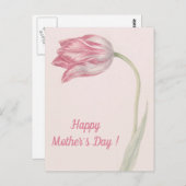 Roze en witte Tulp - Fine Art Moederdag Briefkaart (Voorkant / Achterkant)