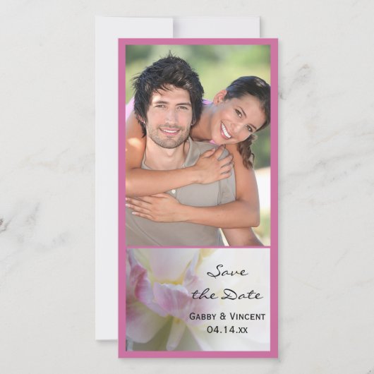 Roze en witte tulp lenteverbinding sparen de Datum Save The Date (Voorkant)