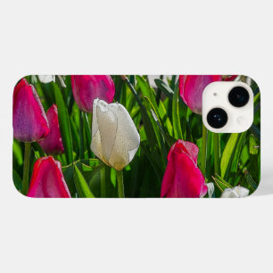 Roze en witte Tulpen Painterly iPhone draagtas Case-Mate iPhone 14 Hoesje