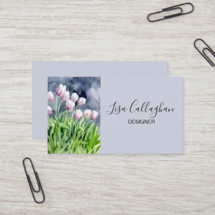 Roze en witte tulpen visitekaartje