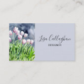 Roze en witte tulpen visitekaartje (Voorkant)