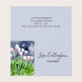 Roze en witte tulpen visitekaartje (Buitenkant ongevouwen)