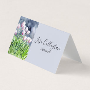 Roze en witte tulpen visitekaartje