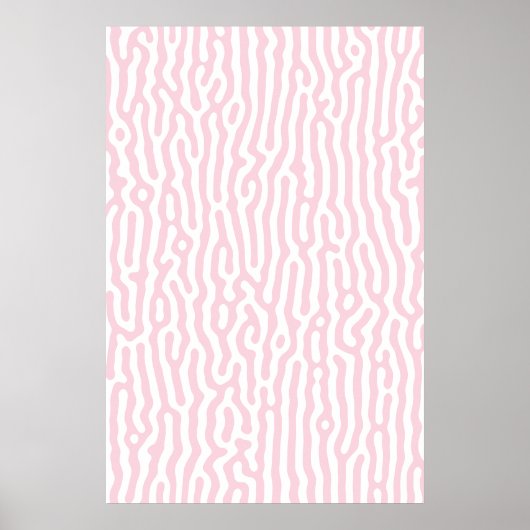 Roze en witte Turing-patroon Poster (Voorkant)