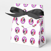 Roze en witte uil die sommige schoolboeken bijhoud bedankdoosjes (Voorkant Zijde)