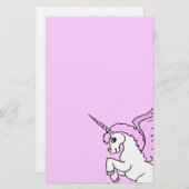 Roze en witte Unicorn Grafisch Briefpapier (Voorkant / Achterkant)