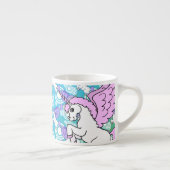 Roze en witte Unicorn Grafisch Espresso Kop (Rechts)