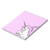 Roze en witte Unicorn Grafisch Notitieblok (Linkerzijde)