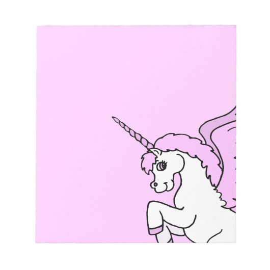 Roze en witte Unicorn Grafisch Notitieblok (Voorkant)