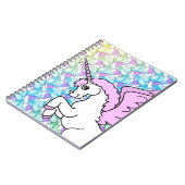 Roze en witte Unicorn Grafisch Notitieboek (Linkerzijde)
