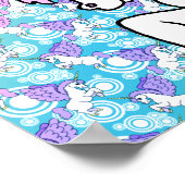 Roze en witte Unicorn Grafisch Poster (Hoek)