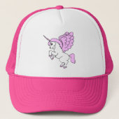 Roze en witte Unicorn Grafisch Trucker Pet (Voorkant)
