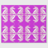 Roze en witte unicorn Patroon Cadeaupapier (Vlak)