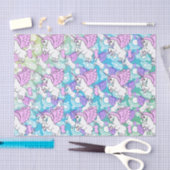 Roze en witte unicorn Patroonontwerp Tissuepapier (Craft)