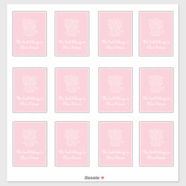 Roze en Witte Vaas Boekplaat Stickers