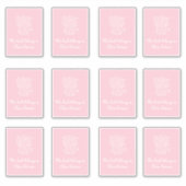 Roze en Witte Vaas Boekplaat Stickers (Voorkant)