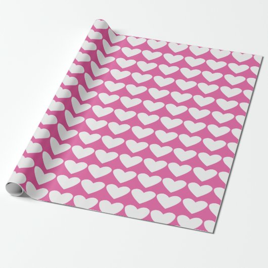 Roze en witte Valentijn Verpakkingspapier Cadeaupapier (Uitgerold)