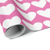 Roze en witte Valentijn Verpakkingspapier Cadeaupapier (Rol Hoek)