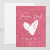 Roze en witte Valentijnsdag Feestdagenkaart (Voorkant / Achterkant)