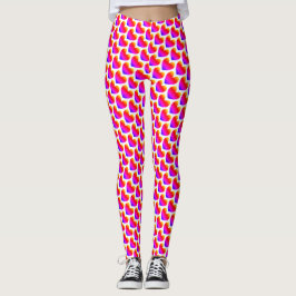 Roze en witte Valentijnsdag hartpatroon Leggings
