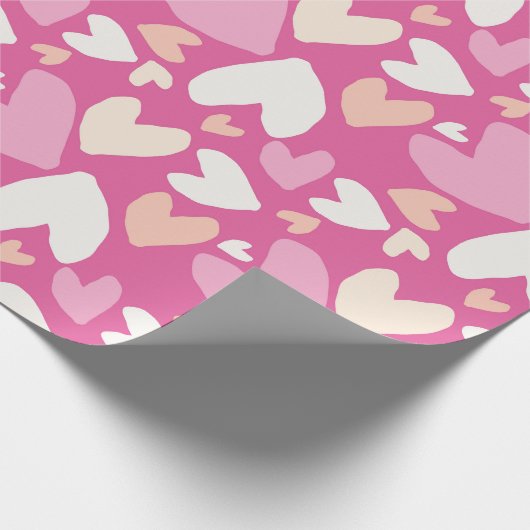 Roze en witte Valentijnse  Verpakkingspapier Cadeaupapier (Hoek)
