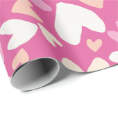 Roze en witte Valentijnse Verpakkingspapier Cadeaupapier (Rol Hoek)