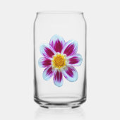 Roze en witte variëteiten Dahlia Floral Blikvorm Glas (Voorkant)