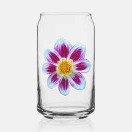 Roze en witte variëteiten Dahlia Floral Blikvorm Glas