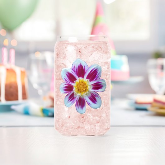 Roze en witte variëteiten Dahlia Floral Blikvorm Glas (Insitu (Verjaardag))
