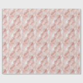 Roze en witte veerpatroon bruids- cadeaupapier (Vlak)