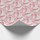 Roze en witte veerpatroon bruids- cadeaupapier (Hoek)